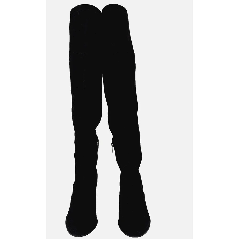 Marc Fisher Okun Over The Knee Black Faux Suede‎ Boots Size 7.5 M Preppy Western